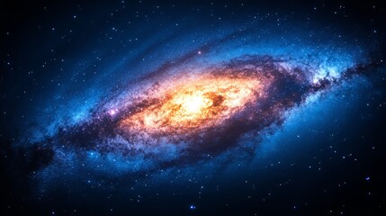 Celestial Symphony: A breathtaking vista of the universe unveils a vibrant spiral galaxy ablaze with cosmic wonders, offering a glimpse into the vast expanse of the cosmos.