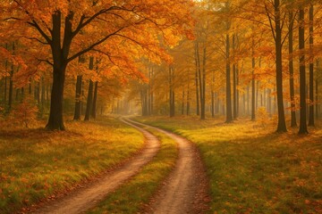 Obraz premium Vibrant Fall Scene in a Bohemian Wonderland