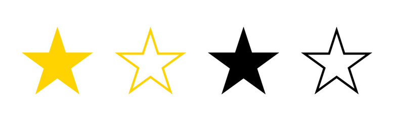 Star icon. Stars collection. Stars vector icons. Golden stars isolated vector. Star vector illustration
