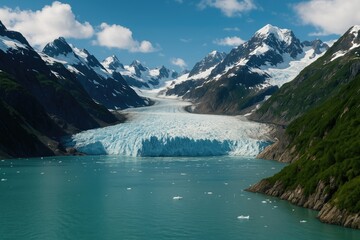 Obraz premium Ice Formations and Peaks in the Polar Region