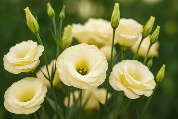 Fototapeta premium Stunning close-up of delicate lisianthus flowers