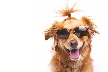 Stylish Pup Persona: A Golden Retriever in Sunglasses Rocks Faux Hawk, Mohawk, Flow, Top Knot & More Hairstyles with Adorable Charm
Meet the most fashion-forward Golden Retriever: this fluffy pup dons