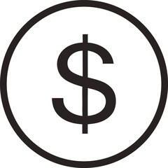 Stylized dollar sign encased within a clean circle for financial concepts