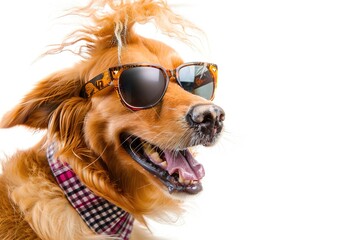 Stylish Pup Persona: A Golden Retriever in Sunglasses Rocks Faux Hawk, Mohawk, Flow, Top Knot & More Hairstyles with Adorable Charm
Meet the most fashion-forward Golden Retriever: this fluffy pup dons
