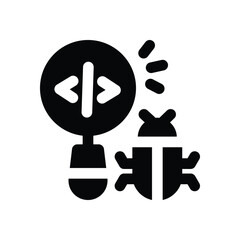 testing glyph icon. Strong and solid vector icon for websites, mobile interfaces, presentations, and visual branding. High quality and easy to edit.
