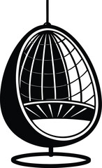 Modern hanging egg chair silhouette for stylish interior design and decor