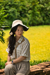 A Leisurely Moment Amidst Lush Greenery