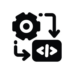 code management glyph icon. Strong and solid vector icon for websites, mobile interfaces, presentations, and visual branding. High quality and easy to edit.