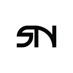 Obraz premium SN monogram logo design letter text name symbol monochrome logotype alphabet character simple logo