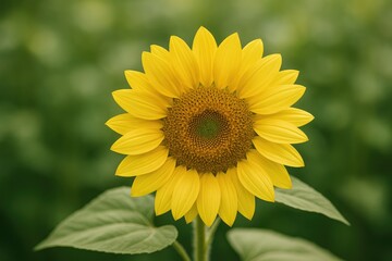 Fototapeta premium Serene and vibrant yellow sunflower basking in nature's tranquility