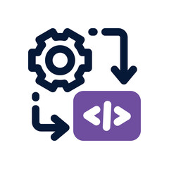 Obraz premium code management duotone icon. Sleek and modern vector icon for websites, mobile apps, marketing materials, and corporate design. Fully scalable and ready to use.