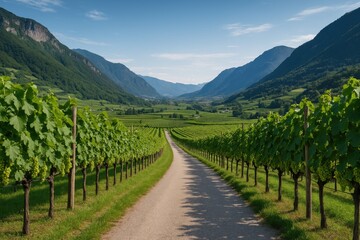 Naklejka premium Stunning Vineyard Scenery Along the Wine Trail