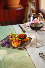 various appetizers with meat and cheese