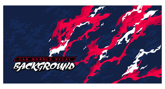 Abstract background car decal wrap  livery background vector design red blue grunge splash flame, claw art racing speed auto sticker, pattern rip scratch tiger lion wolf sporty