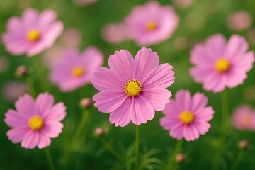 Fototapeta premium Stunning pink blossoms glowing in daylight