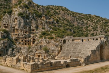 Fototapeta premium Historical ruins of an ancient city close to Demre