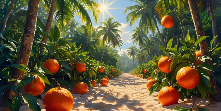 Orchard of Oranges A Sunny Path Through a Tropical Paradise