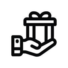 gift line icon. Clean and minimalist vector icon for websites, mobile apps, presentations, and logos. Fully scalable and customizable for any project.
