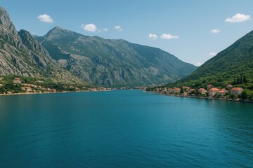 Stunning coastal scenery with towering peaks and sparkling waters