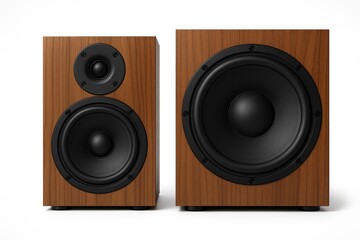 Fototapeta premium White background featuring sound system equipment
