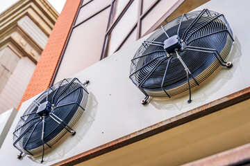 Large chiller on the facade of the building