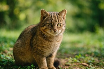 A charming feline enjoying a leisurely pace