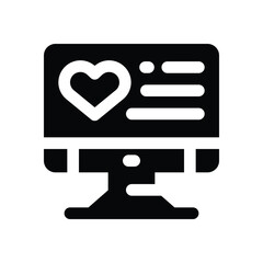 computer glyph icon. Strong and solid vector icon for websites, mobile interfaces, presentations, and visual branding. High quality and easy to edit.