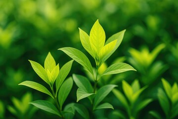 Elegant pale green foliage of a tree