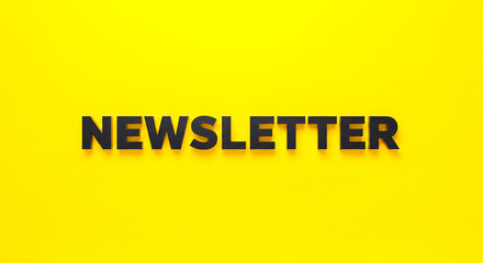 Newsletter text in black color on a yellow background with a simple and clean presentation style