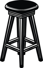 Modern tall stool with a comfortable backrest perfect for furniture design