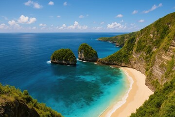 Obraz premium Stunning seaside panorama from the edge of a cliff
