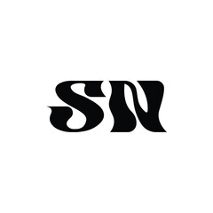 SN monogram logo design letter text name symbol monochrome logotype alphabet character simple logo