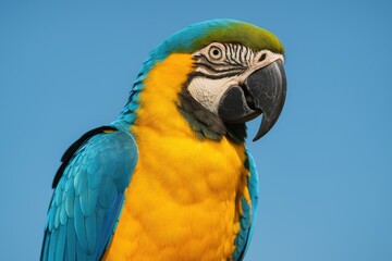 Fototapeta premium Adult Blue-and-yellow Macaw of the species Ara ararauna