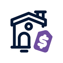 house price duotone icon. Sleek and modern vector icon for websites, mobile apps, marketing materials, and corporate design. Fully scalable and ready to use.