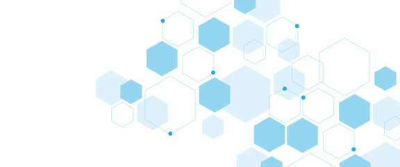 Vector hexagons pattern. Geometric abstract background with simple hexagonal elements. Medical, technology or science design