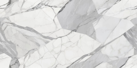 Obraz premium Abstract white and grey marble texture with veins isolated on white background