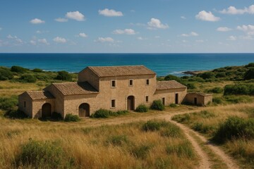 Fototapeta premium Historic fishing hamlet by the ocean