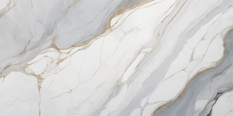 Elegant white marble texture with subtle gold veins isolated on white background