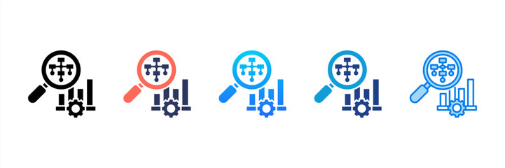 Workflow Analysis icon sheet multiple style collection