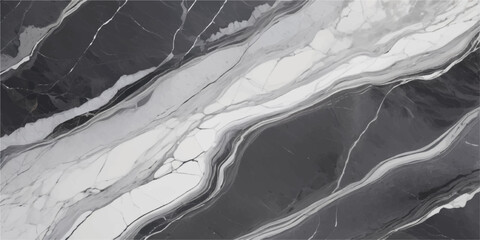 Abstract black and white marble texture with veins isolated on white background