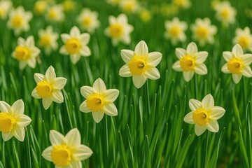 Vibrant Spring Blooms Featuring Daffodils