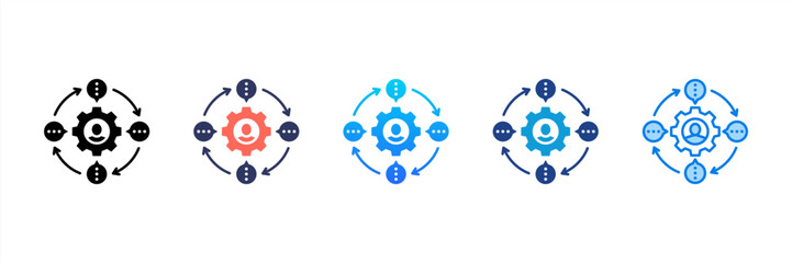 Customer Feedback Loop icon sheet multiple style collection