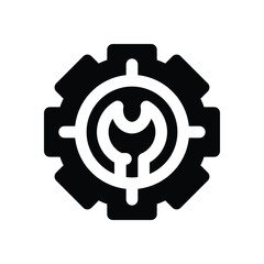 setting glyph icon. Strong and solid vector icon for websites, mobile interfaces, presentations, and visual branding. High quality and easy to edit.