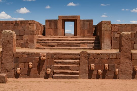 Scenic perspective of ancient ruins at a significant archaeological site