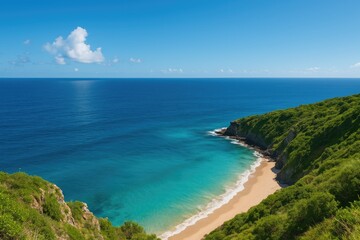 Fototapeta premium Breathtaking perspective overlooking the vast sea from a cliff edge