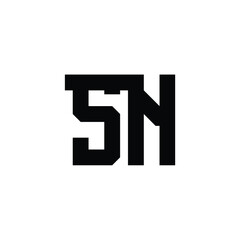 Obraz premium SN monogram logo design letter text name symbol monochrome logotype alphabet character simple logo
