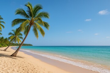 Obraz premium Stunning summer coastline with lush tropical scenery