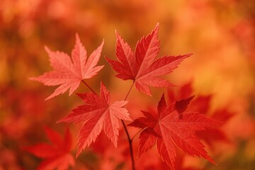 Vibrant fall foliage showcasing red leaves in a natural setting