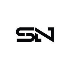 SN monogram logo design letter text name symbol monochrome logotype alphabet character simple logo