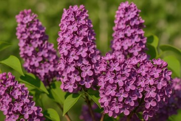 Obraz premium A branch adorned with numerous small purple flowers forming a pipe shape